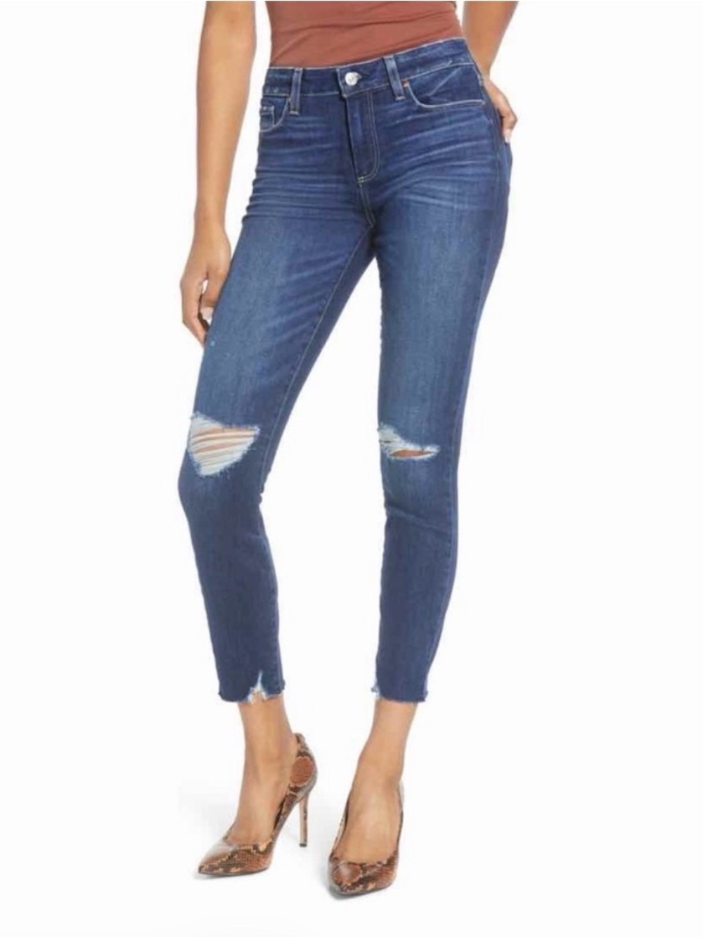 PAIGE VERDUGO JEANS Blue Denim Jeans - Classic Dark Blue Sz 30